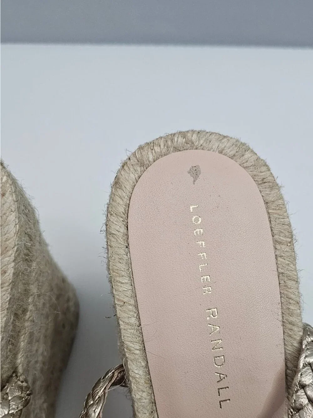 Loeffler Randall Pamela Mignon Espadrille Wedge Women 9 Champagne Knotted Sandal